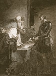 Earl Warenne justifying the titles to his estates, engraved by J. Fittler, illustration from David Hume