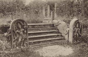 Ruined Cities of Ceylon: Moonstone, Guardstones, and Steps by Henry W. Cave