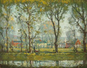New England Village by Henry Ward Ranger