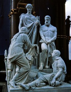 Manufactures, sculpture group from the Albert Memorial