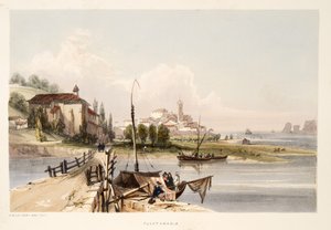 Fontarabia, with the Convent and Bridge of Capauchinos, from Sketches of Scenery in the Basque Provinces of Spain, with a Selection of National Music, pub. 1838