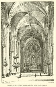 Church of Sta Maria Sopra Minerva, Rome (engraving) by Henry William Brewer