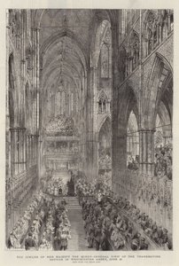 The Jubilee of Her Majesty the Queen, General View of the Thanksgiving Service in Westminster Abbey, 21 June