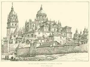 The Old and New Cathedrals, Salamanca by Henry William Brewer