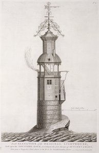Edystone Lighthouse engraved by Henry Roberts, 1761