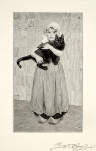 Girl with Cat by Henry Wolf