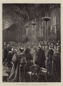 HRH Prince Arthur unveiling the Albert Memorial Window at Guildhall by Henry Woods