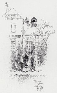 A Peep from the Garden, Staple Inn by Herbert (after) Railton