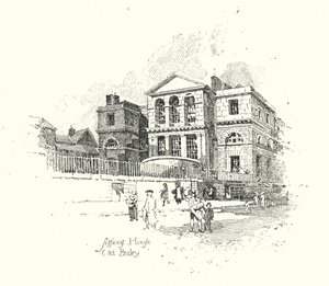 Sessions House, Old Bailey, London by Herbert (after) Railton