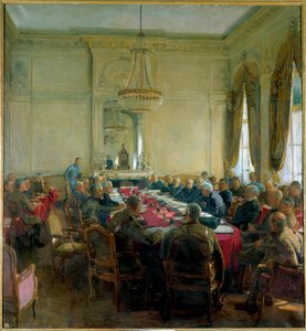 First World War (1914-1918): A Meeting of the Superior Council at the Trianon Palace in Versailles in July 1918 by Herbert Arnould Olivier
