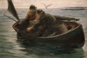 Hauling in the Lobster Pot by Herbert E. Butler