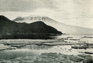 Entering McMurdo Sound - Cape Bird and Mount Erebus by Herbert Ponting