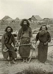 Happu Konno, The Hunter In Centre and Two Ainu Fishermen, 1910 by Herbert Ponting