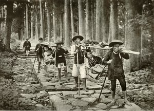 Japanese Ladies Going to the Shrines, Nikko by Herbert Ponting