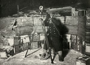 Lieut. Evans Observing an Occultation of Jupiter, 8 June 1911 by Herbert Ponting
