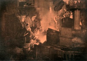 Oates and Meares at the Blubber-Stove in the Stables, 1911, 1913 by Herbert Ponting