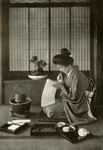 Writing A Letter by Herbert Ponting