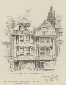 Two Old Houses in Fleet Street, about to be pulled down by Herbert Railton
