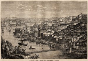 View of Porto, drawing by Catenacci, to illustrate Olivier Merson