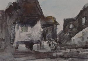 A Group of Houses by Hercules Brabazon Brabazon