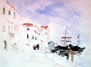 Ships moored near the Redentore, Venice by Hercules Brabazon Brabazon