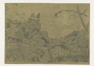 Mountain Valley, at the Right a Man Carrying a Stick by Hercules Segers