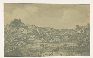 Valley with a River and a Town with Four Towers by Hercules Segers