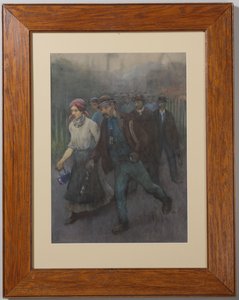 Walking Miners with Miner’s Wife by Herman Heijenbrock