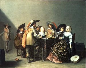Interior with Ladies and Gentlemen Playing Cards