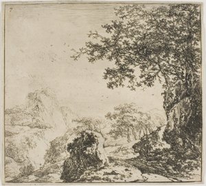 Mountainous Landscape with a Road, from the series Set of Landscapes