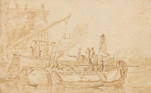 Inland Ships at a Quay by Herman Saftleven