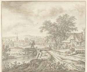 Hilly Landscape with a Farm near a Small Bridge by Herman Saftleven
