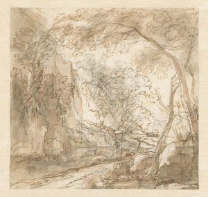 Landscape with Road Between Trees