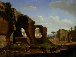View of Rome with the Temple of Venus and Roma and the Colosseum