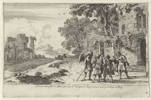 Abraham Receiving the Three Angels (Old Testament Representations) by Herman van Swanevelt