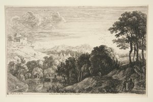 Landscape with Sunset, from the Series Hill Landscapes by Herman van Swanevelt