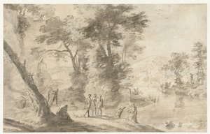 Landscape with the Baptism of the Eunuch by Herman van Swanevelt