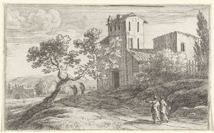 Landscape with a Crooked Tree (series title: Title Page and Twelve Views of Rome) by Herman van Swanevelt