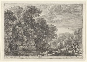Two Satyrs with a Herd of Goats by Herman van Swanevelt