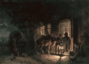 In front of the Pub