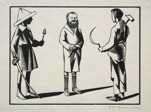 Moi! je tiens le sabre, et le goupillon; toi la faucille, le marteau et ler pastel. C