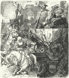 Duke Ulrich of Wuttemberg Humbles Himself Before the Holy Roman Emperor Charles V, 1548 by Hermann Vogel