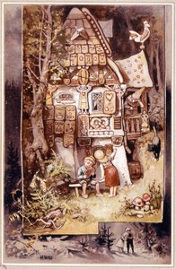 Hansel and Gretel, tale by Grimm - illustration by Hermann Vogel