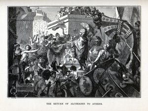 The Return of Alcibiades to Athens, 1882 by Hermann Vogel