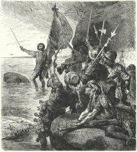 Vasco Nunez de Balboa Claims the Pacific Ocean for Spain, 1513 by Hermann Vogel