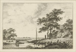 Landscape with Boat by Hermanus Fock