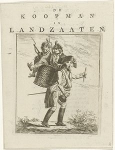 Song Sheet and Satirical Print with Soldiers, Satirical Print on William V, The Merchant in Landzaaten (title on object)