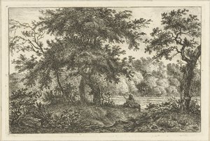 Resting Man in Forest by Hermanus Fock