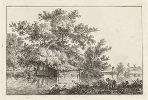 Boat by Boathouse by Hermanus Fock