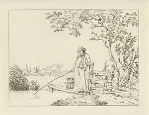 Fisherman on a Jetty by Hermanus Fock